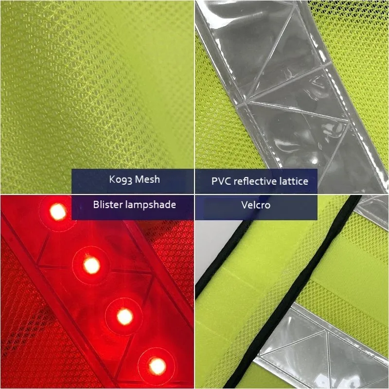 TA-B02.2 LED Light-Emitting Reflective Vest with Light Road and Bridge Traffic Safety Machine Washable Multiple Warnings