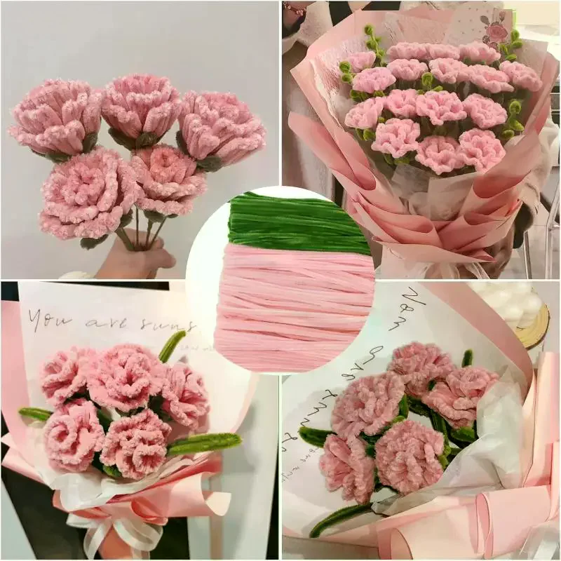 200/300Pcs Stems 30cm Pipe Cleaners Craft Supplies DIY Kids Plush Educational Toy Art Handmade Flower Making Supplies