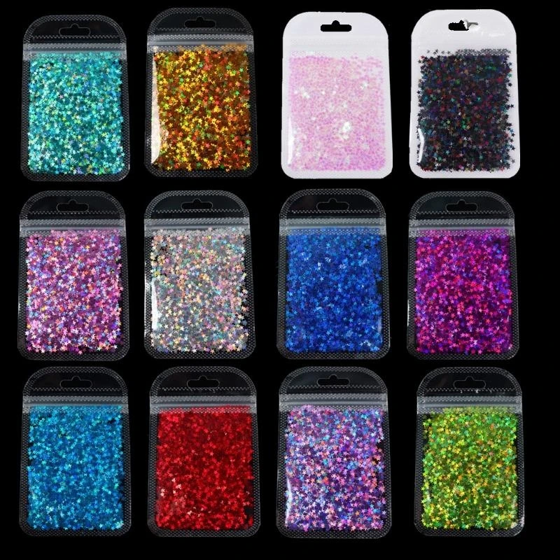 HX6F Resin Art Supplies Shiny Flakes Chunky Glitter Stickers UV Frame Resin Filler