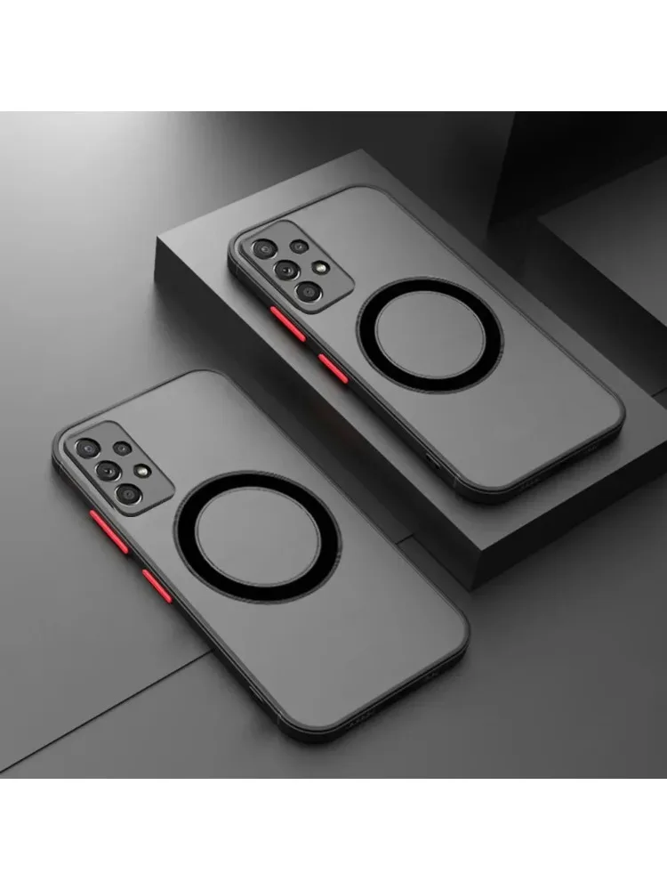 Luxe Magnetische Draadloze Lading Case Voor Samsung A53 A54 A55 A52 A52S A35 A34 A33 A32 A14 A12 A13 A71 5G Schokbestendige Matte Cover - afbeelding 2