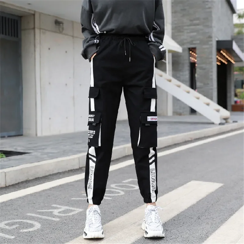 NEW 2022 HOT Women Pants High Waist Big Pockets Cargo Sweatpants Baggy Tactical Loose Streetwear Hip Hop Joggers Trousers