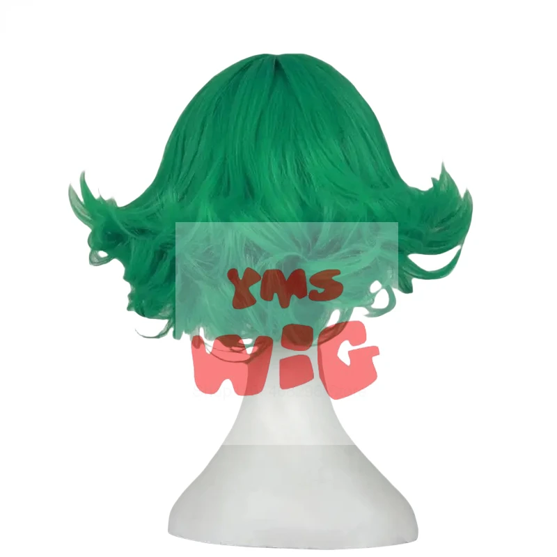 YMS-Perucas e Boné de Cabelo Sintético Ondulado Curto, Peruca Cosplay Anime, Resistente ao Calor, Senritsu no Tatsumaki, 30cm