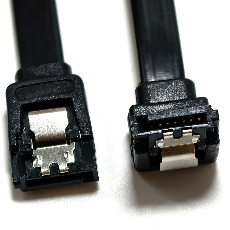 

1-10pcs 40CM SATA Data Cable 90 Degree Right Angle SATA 3.0 6Gbps Cable Black with Locking SATA Cable For HDD SSD CD DVD Drives