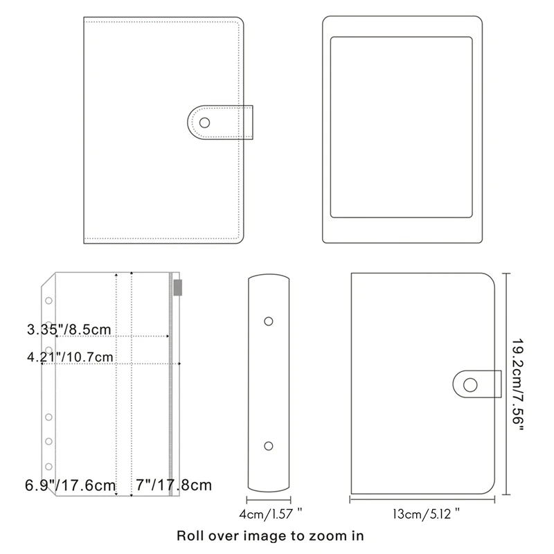 Classeur Budget Marron en Cuir PU, Portefeuille pour Bons d'Argent, Couverture pour Ordinateur Portable avec 12 Enveloppes à Fermeture Éclair