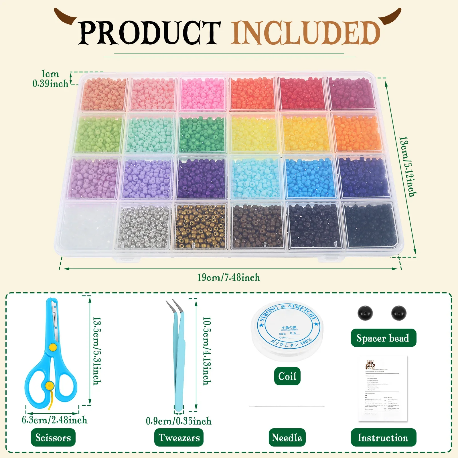 Tiny 3D Beaded Highland Cow DIY Kit 3D Bead Animal Making Kit for Beginner Cute Animal Beading Craft Set with Instruction