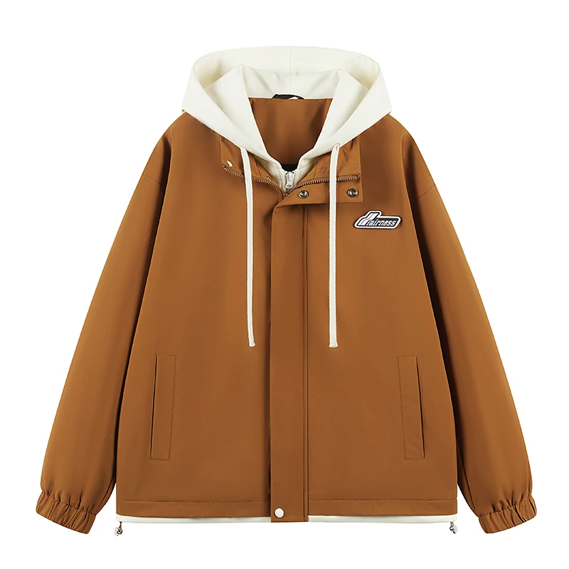 

Spring and Autumn Sports Outdoor Mountaineering Solid Color Jacket Men's Waterproof and Windproof Hooded Unisex Coat
