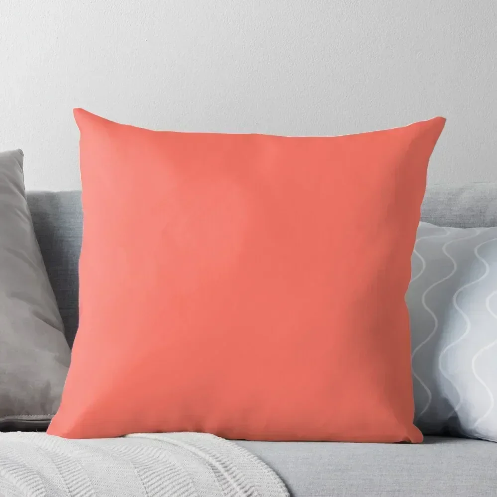 

PANTONE COLOR OF THE YEAR 2019 - PLAIN SOLID LIVING CORAL -100 CORAL AND PINK SHADES ON OZCUSHIONS ON ALL PRODUCTS Throw Pillow