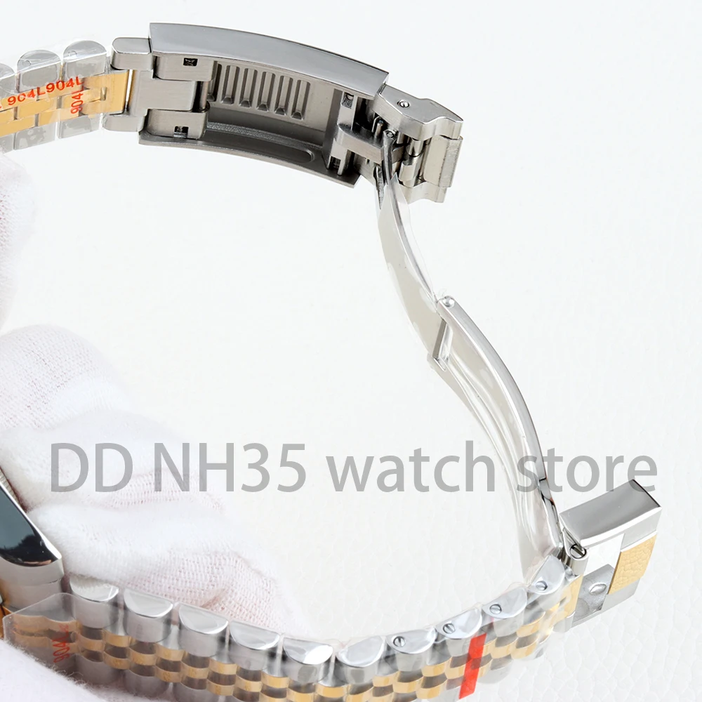 40mm Gold Silver Watch Case NH35 for SUB NH34 NH35 NH36 NH38 Movement 28.5mm Dial Oyster/Jubilee Strap Stainless steel Sapphire