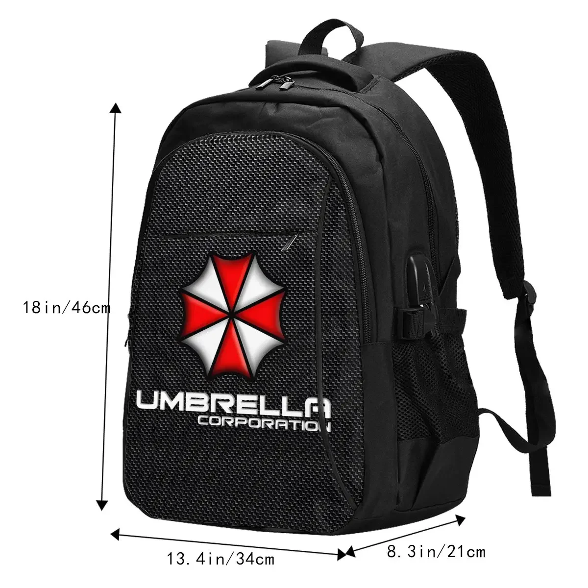 Zaino per laptop da viaggio Red Umbrella Corporation, zaino per laptop da lavoro resistente all'acqua con porta di ricarica USB, borsa per college