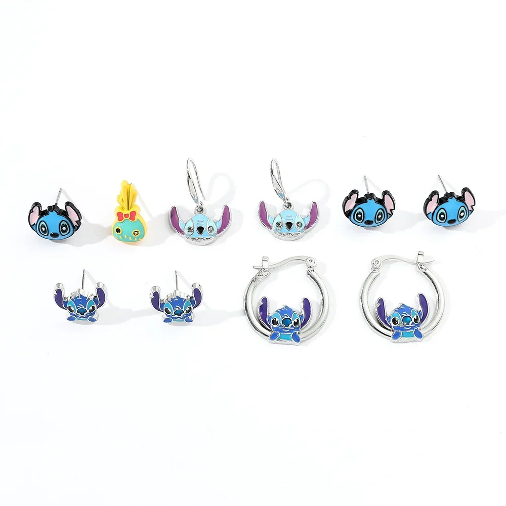 Pendientes de figuras de Anime de punto de Disney para mujer, joyería de lujo con animales de dibujos animados de Mickey Minnie, pendientes de moda, regalos de joyería de fiesta para niñas