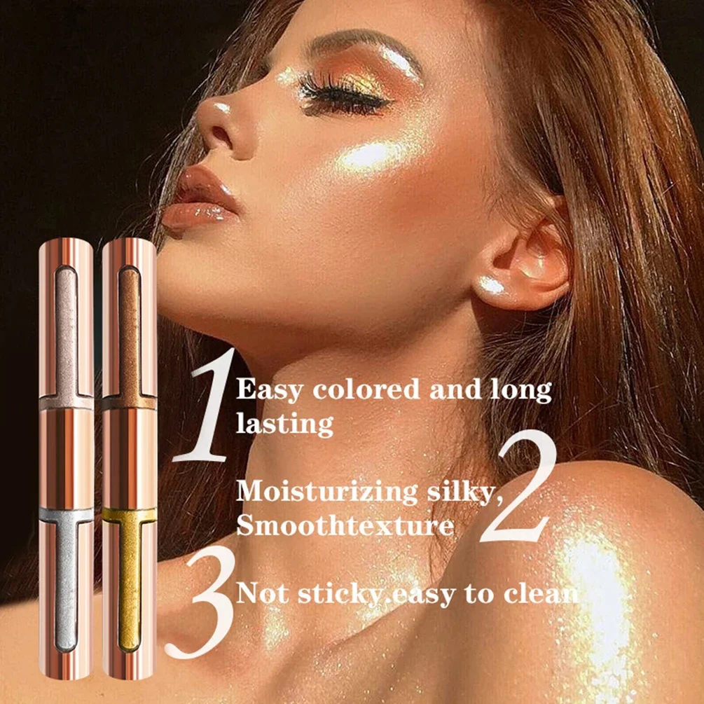 

4 colors Private Label Liquid Highlighter Custo Bulk Double-ended Contouring Highlight Shimmering Body Makeup Advanced Tubing