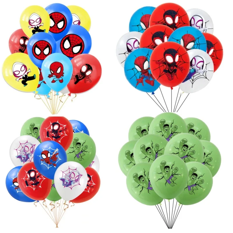 Disney 10/30pcs Spiderman Across the Spider Verse Latex Balloon Party Supplies Spidey Party Balloons for Birthday Party Decorati