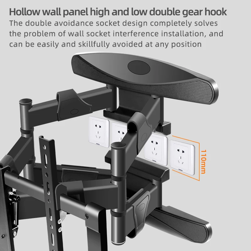 Imagem -02 - Suporte da Tevê da Inclinação do Giro da Montagem da Parede da Tevê Soporte Suporte do Monitor Rack da Tevê com Braços Articulando do Movimento Completo da Extensão Dy638 3780