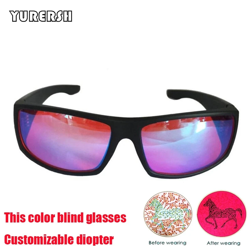 YURERSH Big Frame Color-blindness Glasses Men Red Green Color Blind Lentes Goggles Color Discrimination Test очки Dropshipping