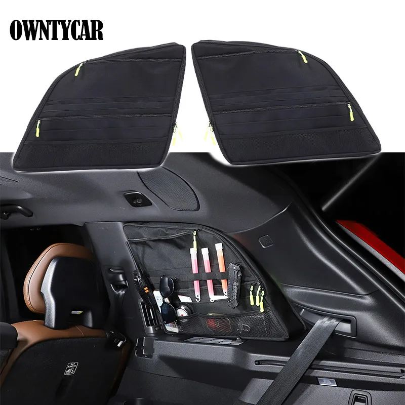 

For Volvo XC60 XC90 V90 2015-2024 Car Trunk Side Window Storage Bag Multi-Pocket Tool Cargo Organizer Bag Car Accessories