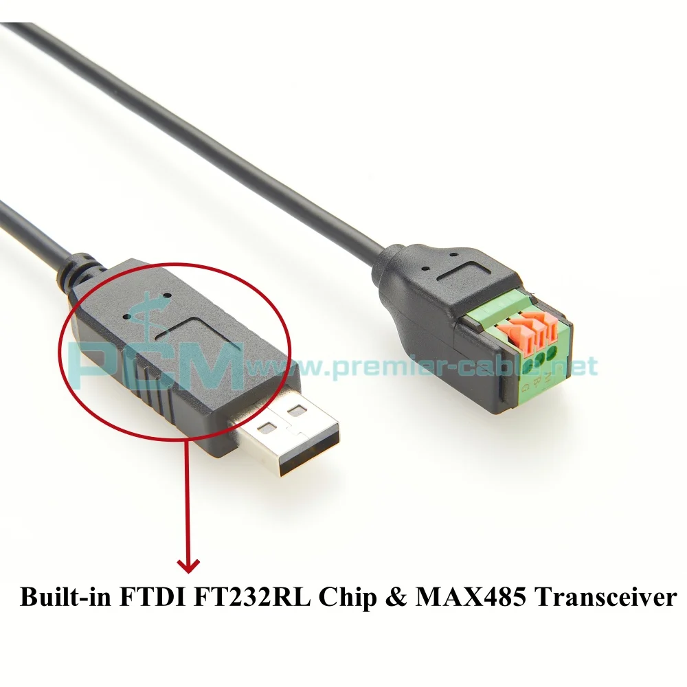 

Кабель-адаптер преобразователя последовательного порта USB-RS485 с чипом FTDI, клеммная колодка USB A на 3-контактный кабель последовательной связи RS485