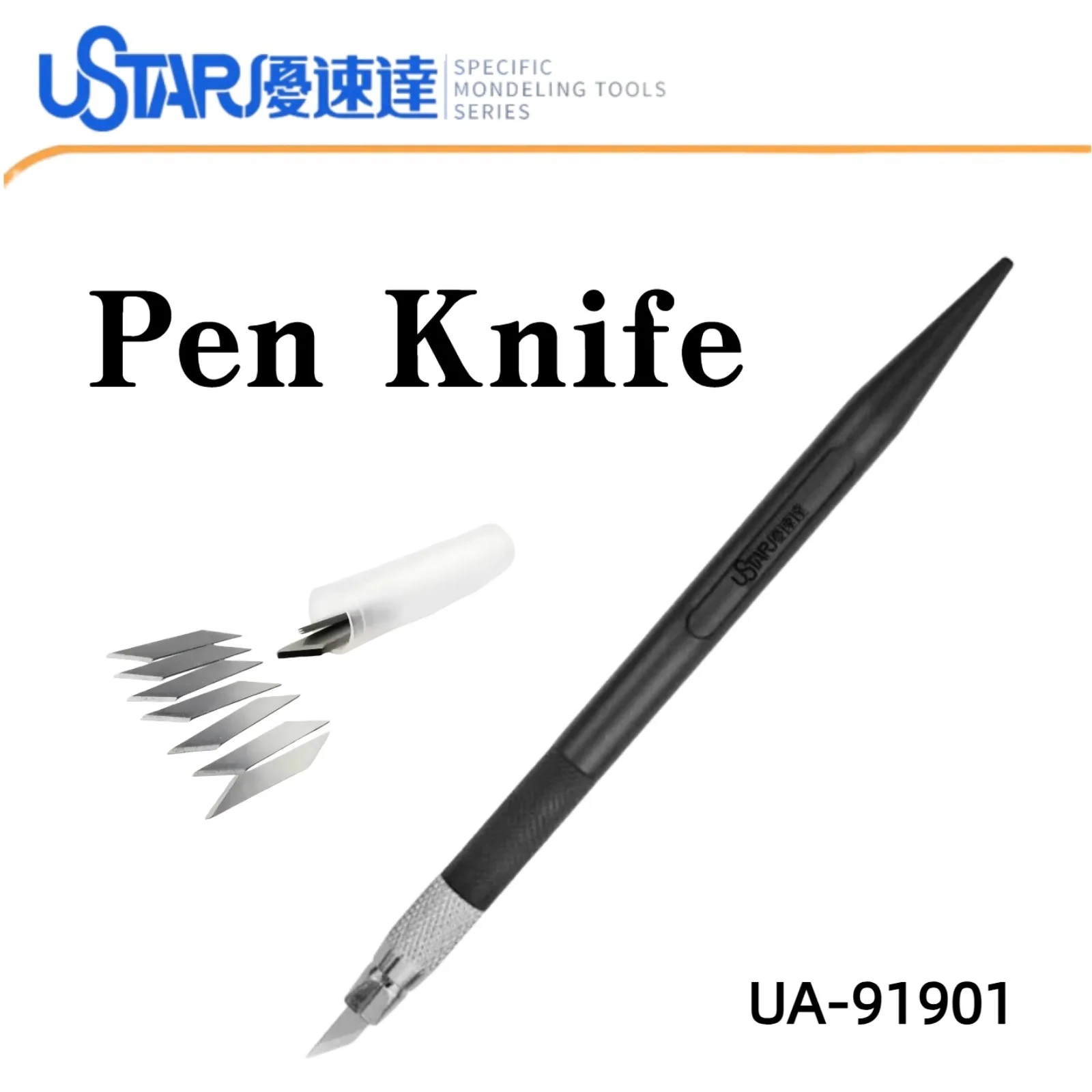 

Ustar UA-91901 Model Making Narrow Pen Knife for Gundam Military Model Carving Cutting with 15pcs Replacement Blade Hobby DIY