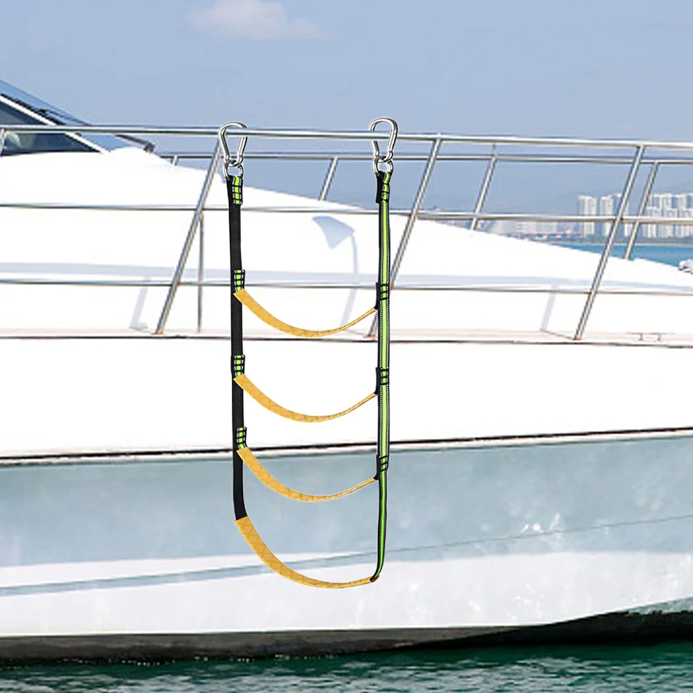Boat Ladder Boat Rope Ladder Auxiliary Boarding Rope Ladder 3/4/5 Reusable Portable Nylon Boat Ladder