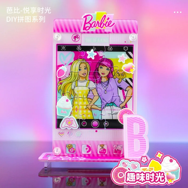 Barbie DIY Acrylic Puzzle Kit Assembly Model Pink Claw Machine Craft Ornament Building Blocks Cute Desk Decor Gift