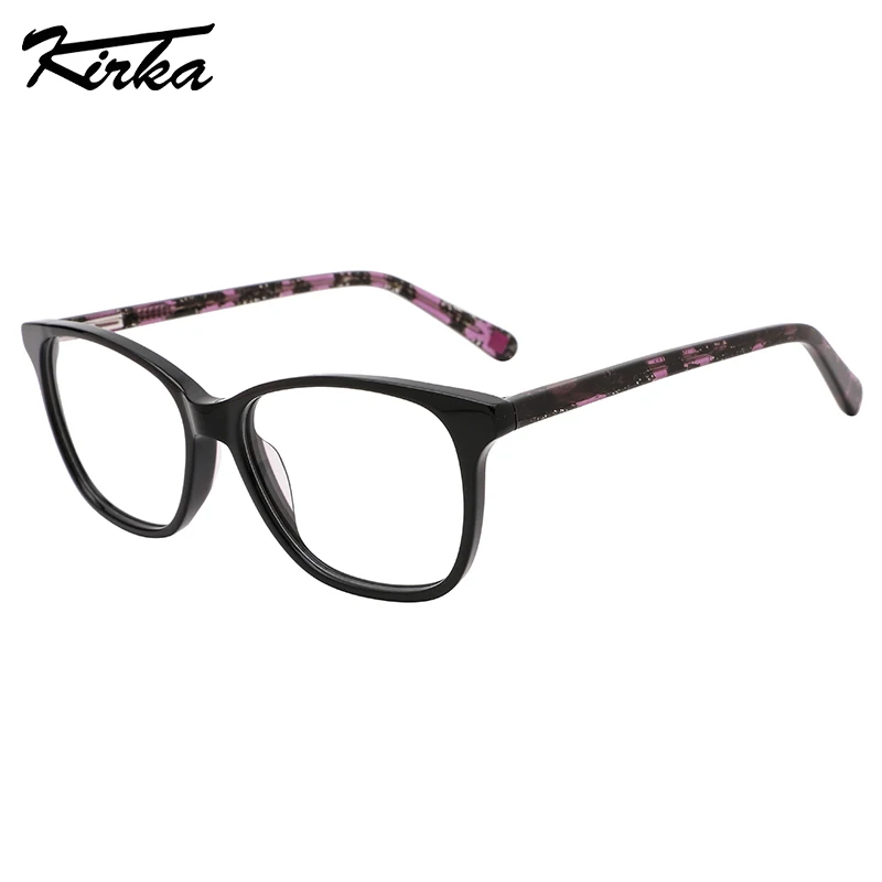 Kirka Optical Bambini Occhiali per bambini Rettangolo in acetato Ragazzi e ragazze Montature Colore cristallo Tartaruga Tempio Occhiali da vista per bambini WK1051