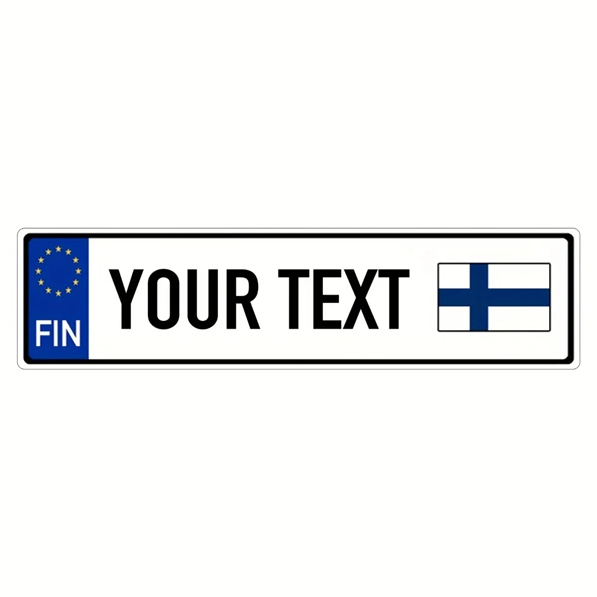 Anpassbares finnisches Nummernschild |   Wasserdichte, staubdichte Wanddekoration aus Metall |   Heim- und Automobildekoration (nur Dekor)
