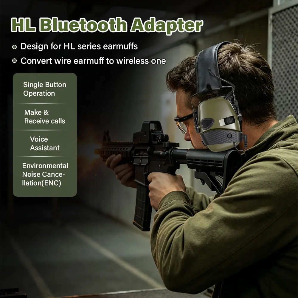 Active Hunting Tactical Earmuff with BT for Shooting Electronic Hearing Protection Headset Noise Reduction Hunting Headphone