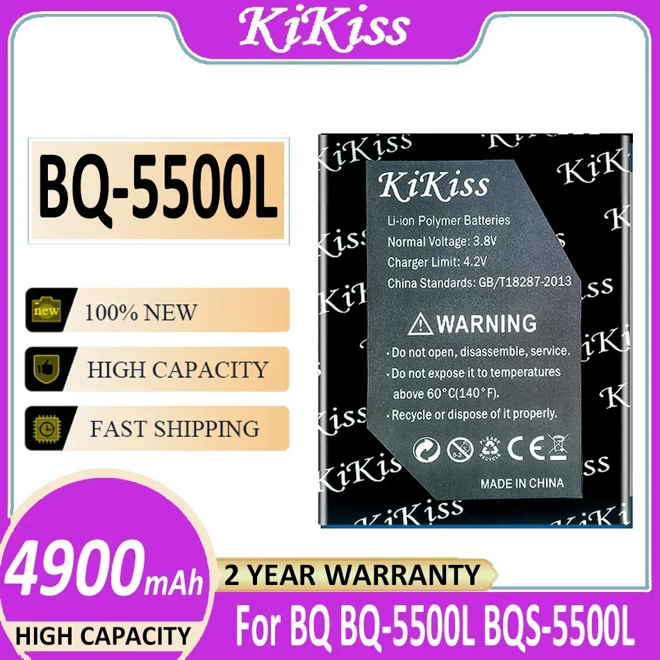 

KiKiss Battery BQ5500L 4900mAh For BQ BQS-5500L BQS5500L BQ-5500L Mobile Phone Bateria