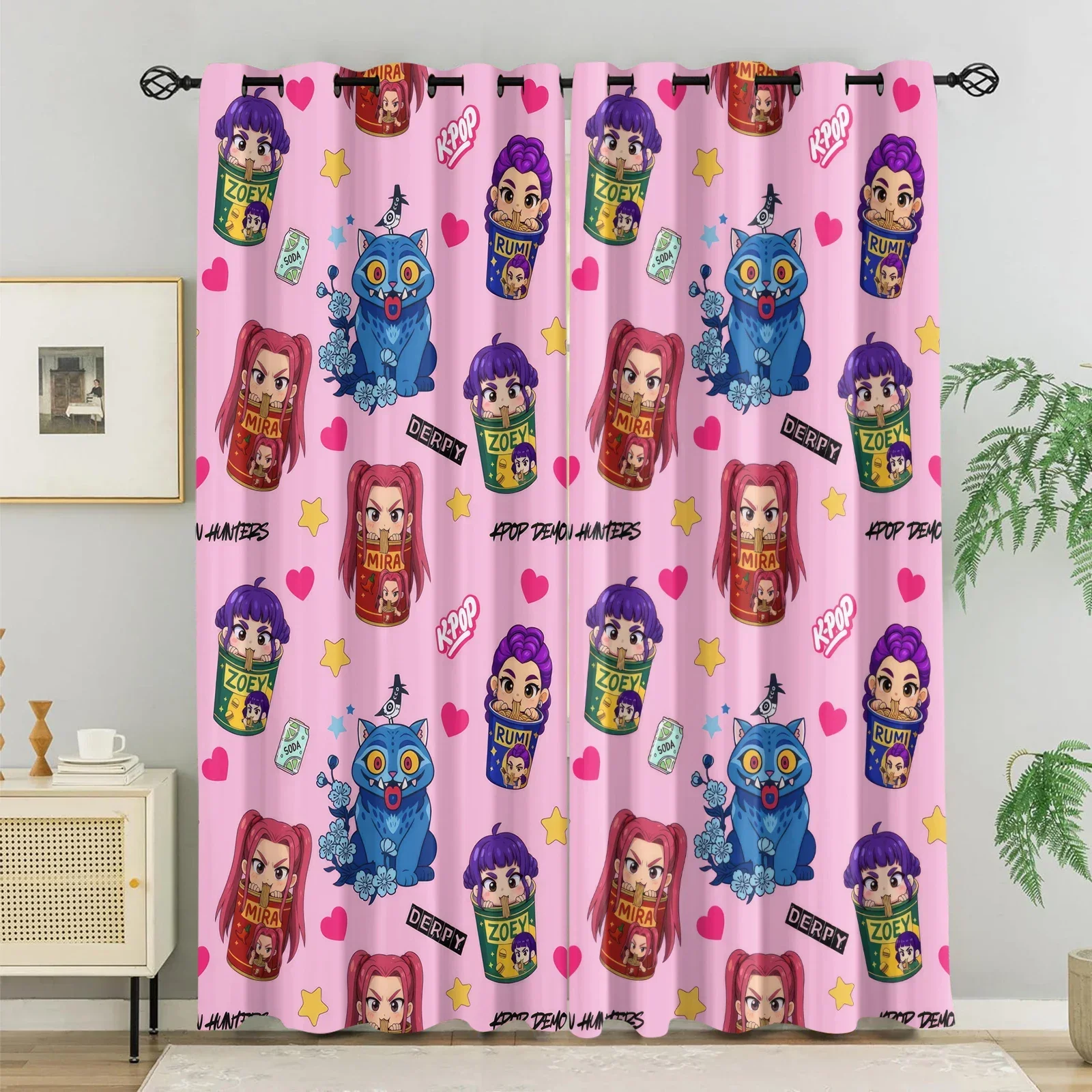 Hasbro Kpop Girl Group Stage Blackout Curtains 85% Light Blocking Noise Reducing Grommet Window Drapes For Girls Kids Bedroom image 3