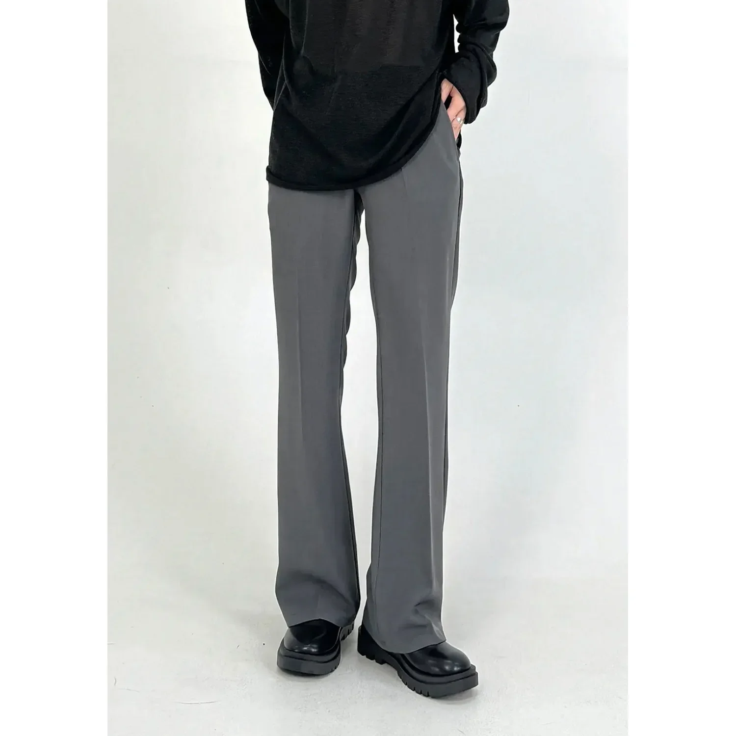 High Quality New Fashion Men's Solid Color Loose Straight Wide Leg Simple Basic Casual Trendy Suit Pants Male Trousers Clothes