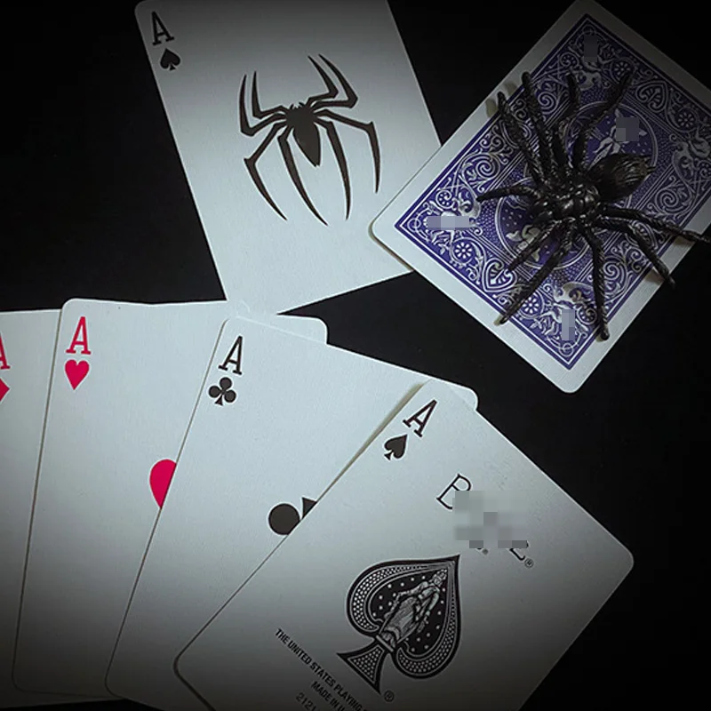 Spade Spider by Shawn Lee Magic Tricks Spider Vanishing Appearing Magia Close Up Street Prank Card Illusions Gimmicks Props Toys