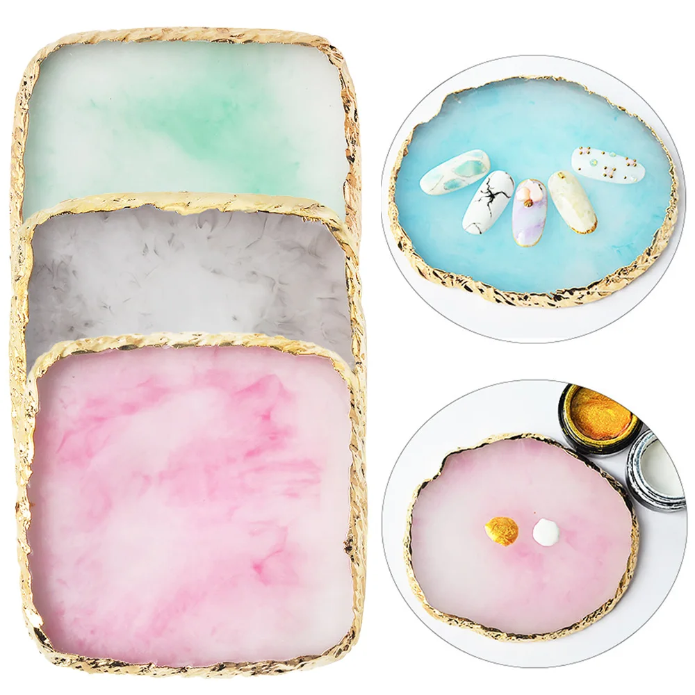 Paleta de resina para nail art, placa de mistura e exibição de esmaltes e pedras para pintura, ferramentas para manicure e nail art.