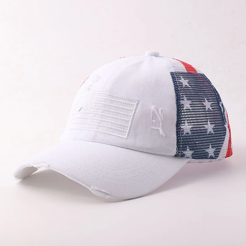 New Summer Camouflage Mesh Trucker Hat Snapback Cap Chapeau Femme Fashion Messy Hair Bun Ponytail Baseball Caps for Women