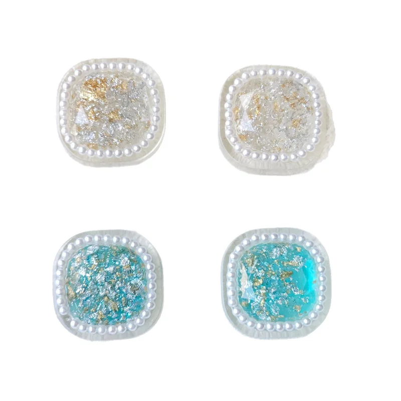 2026 New arrived 30pcs/lot color effect 22mm geometry square shape resin cabochon beads diy jewelry garment hair accessory