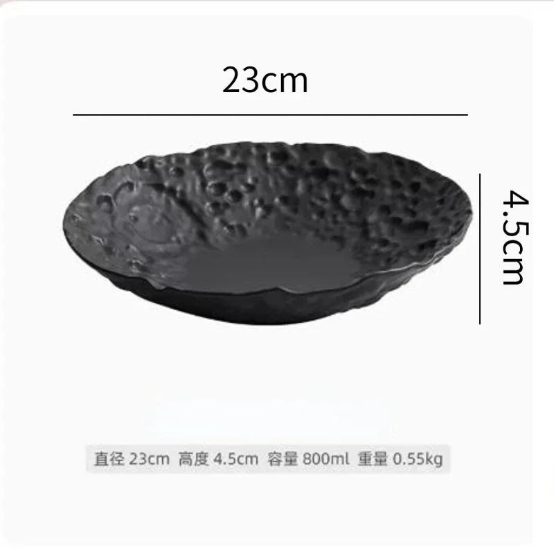 Creative Crater-like Western Food Plate Household Deep Soup Plate Fusion of Characteristic Hotel Cold Dishes and Western Dishes