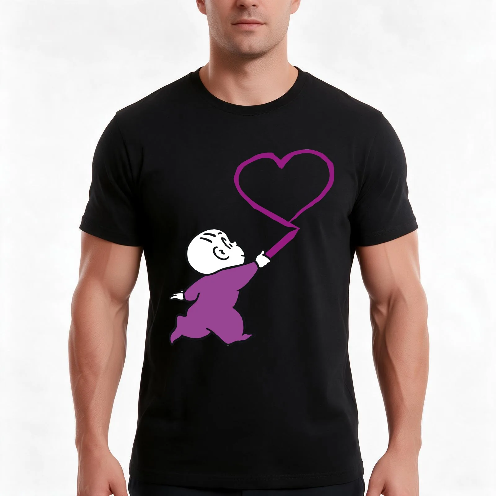 Harold and the purple crayon T-Shirt, Summer Casual Cotton Tee, Oversized Streetwear Tops, Vintage Graphic Print, 100% Cotton