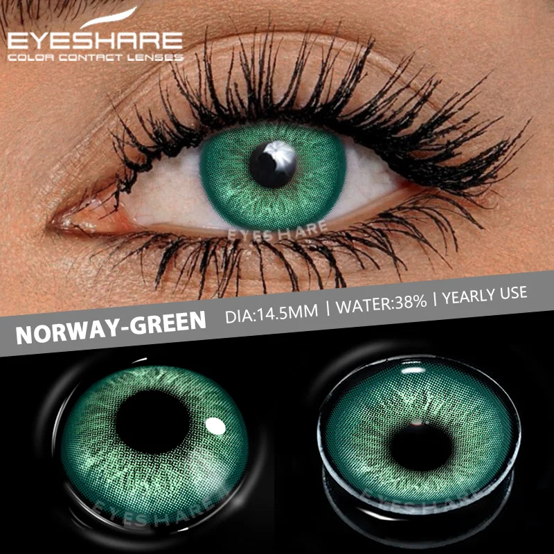 EYESHARE 1pair Colored Contact Lenses for Eyes Blue Eye Lenses Gray Eye Pupils Brown Eye Contacts Cosmetics Green Lenses Yearly