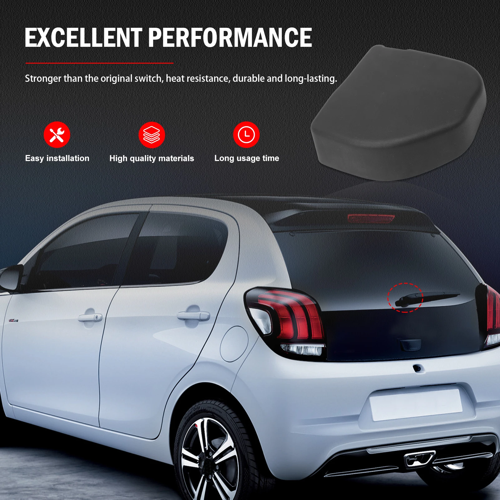 

Cover Cap Rear Window Wiper Motor B001099580 Compatible with Citroen C1 Peugeot 108 Toyota Aygo