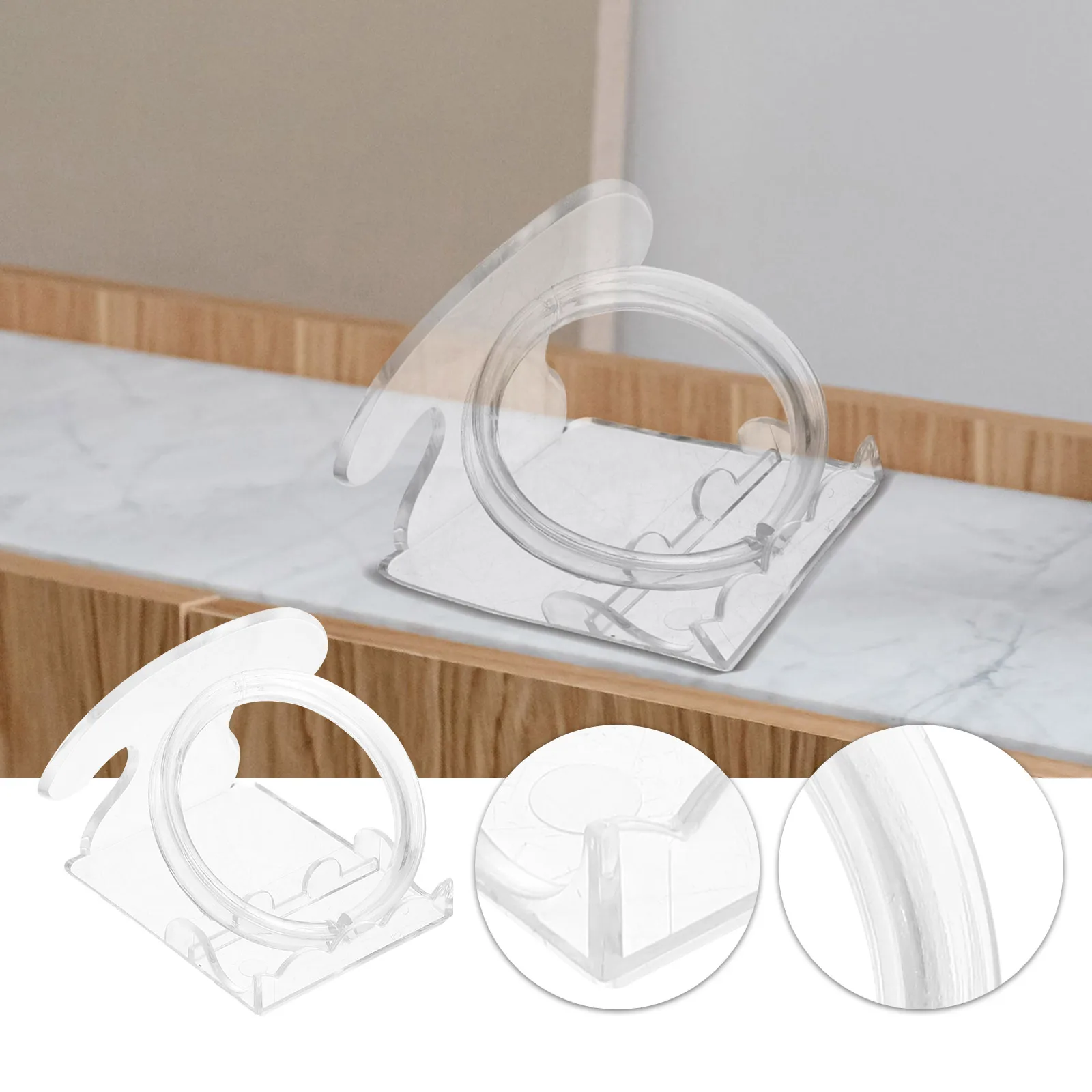 10 مجموعات من حامل عرض الأساور، رف تخزين، حامل سطح المكتب، منظم المجوهرات، حاوية معصم شفافة قابلة للطي، قوية وسهلة