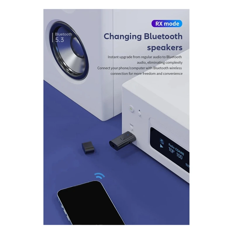Лучший приемник-передатчик Bluetooth 5.3, USB-адаптер Bluetooth, беспроводной аудиопередатчик для домашней/автомобильной звуковой системы телевизора