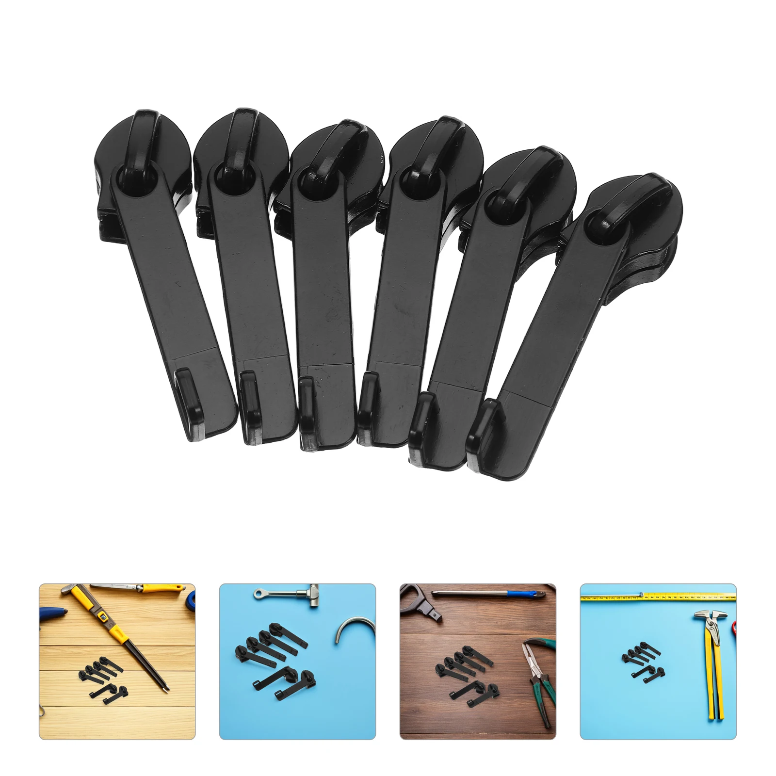 

6pcs Heavy Duty Anti-Explosion Pulls Nylon Luggage Lock Hole Replacement Waterproof Zipper Slider Smooth Travel Repair Parts
