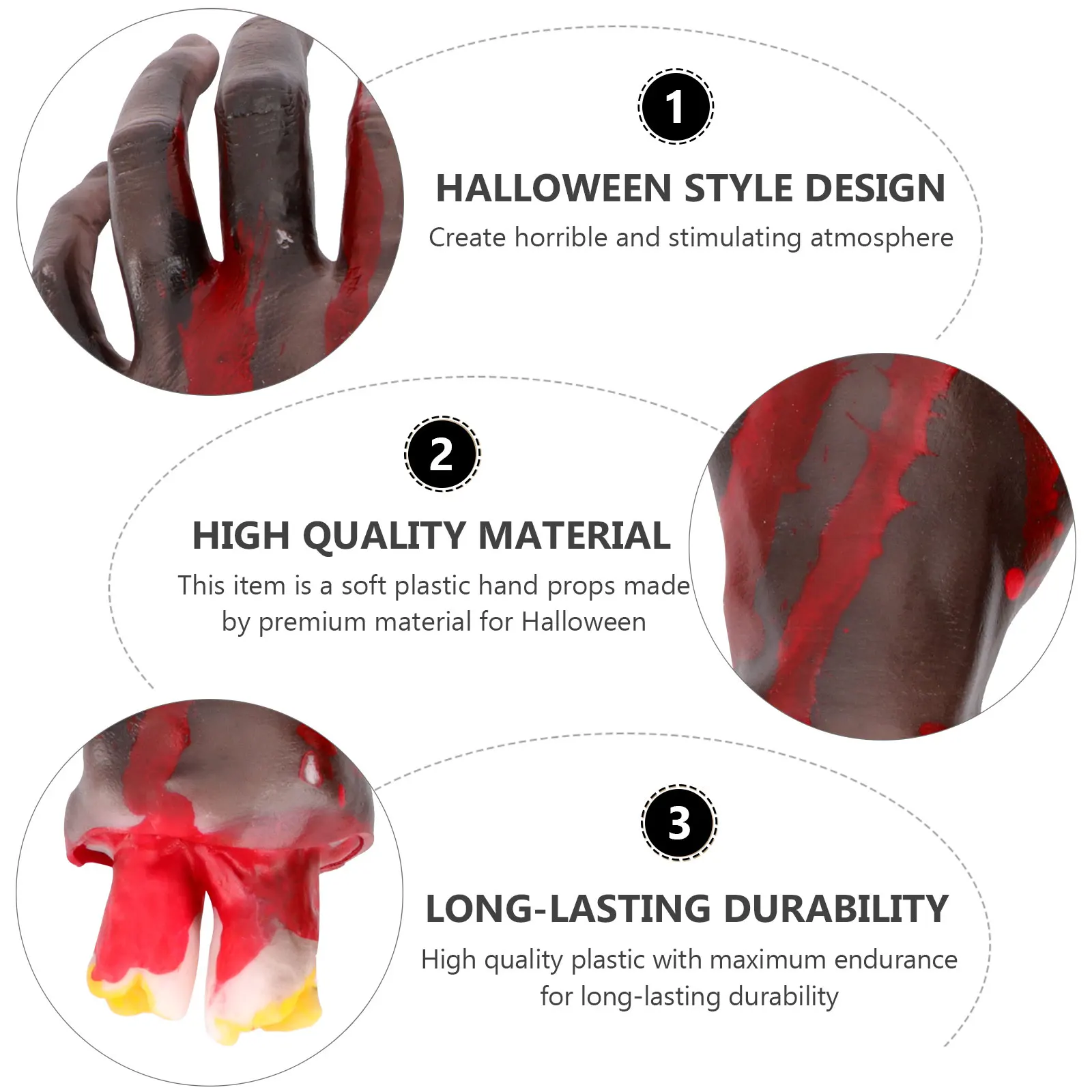 الدعائم اليد وهمية هالوين الذراع البشري ديكور الهالوين الأيدي المخيفة كابينة تصوير المزحة زينة الحفلات