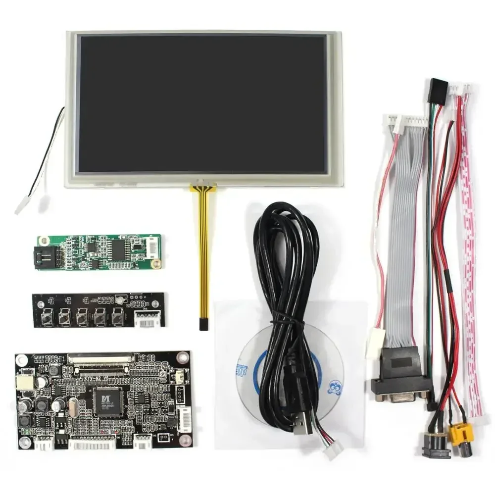 Goede VGA, AV LCD Controller Board 6.2 inch 800x480 Tft LCD HSD062IDW1 Touch Panel Scherm