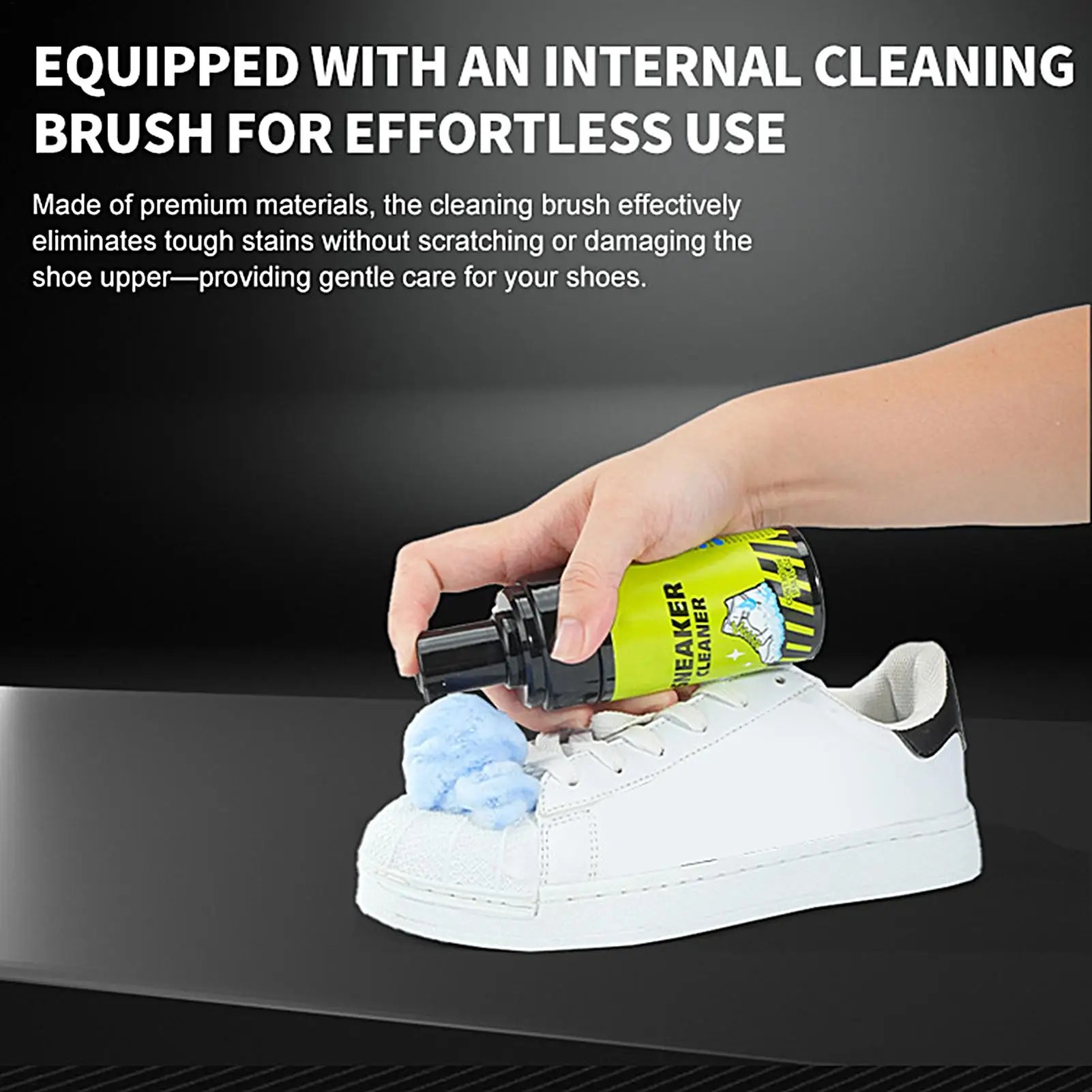 Sneaker Cleaner 4 Pieces 100ml Foam No Wash Care Remover White Shoe Polishing for Basketball Golf Canvas Mesh Fabric Athletic