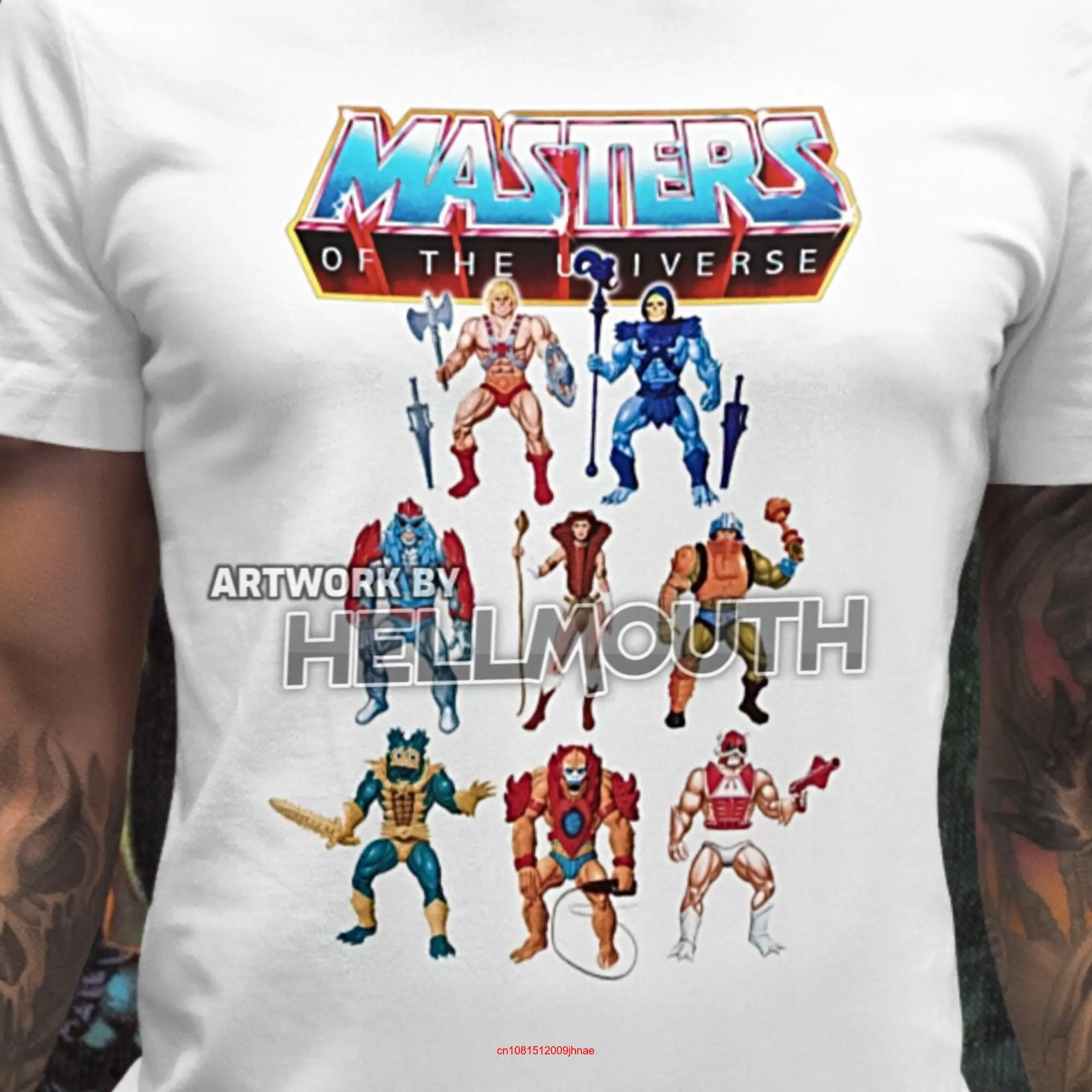 Masters Of The Universe Retro Action Figure T shirt White Male Female all sizes Custom Made 80\'s toys He Man 1982 Wave 1