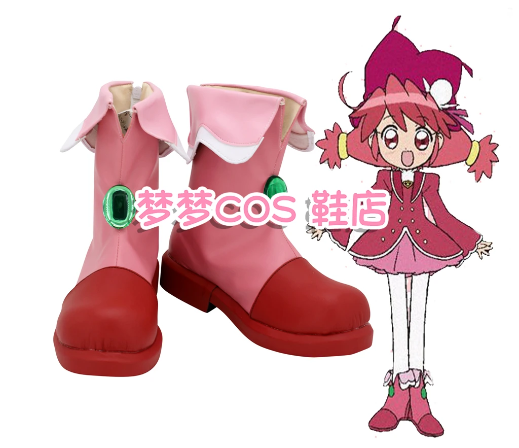 

Gyu Fushigi Star Twin Princess Fine Fain Cosplay Shoes Boots Halloween Anime Pink Boots