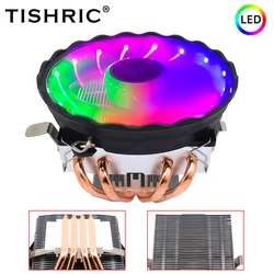 TISHRIC Processor Cooler CPU Cooling Fan RGB PWM 4Pin Heatsink Intel LGA 2011 1150 1200 775 1151 1155 X99 X79 AMD AM3 AM4 PC Fan