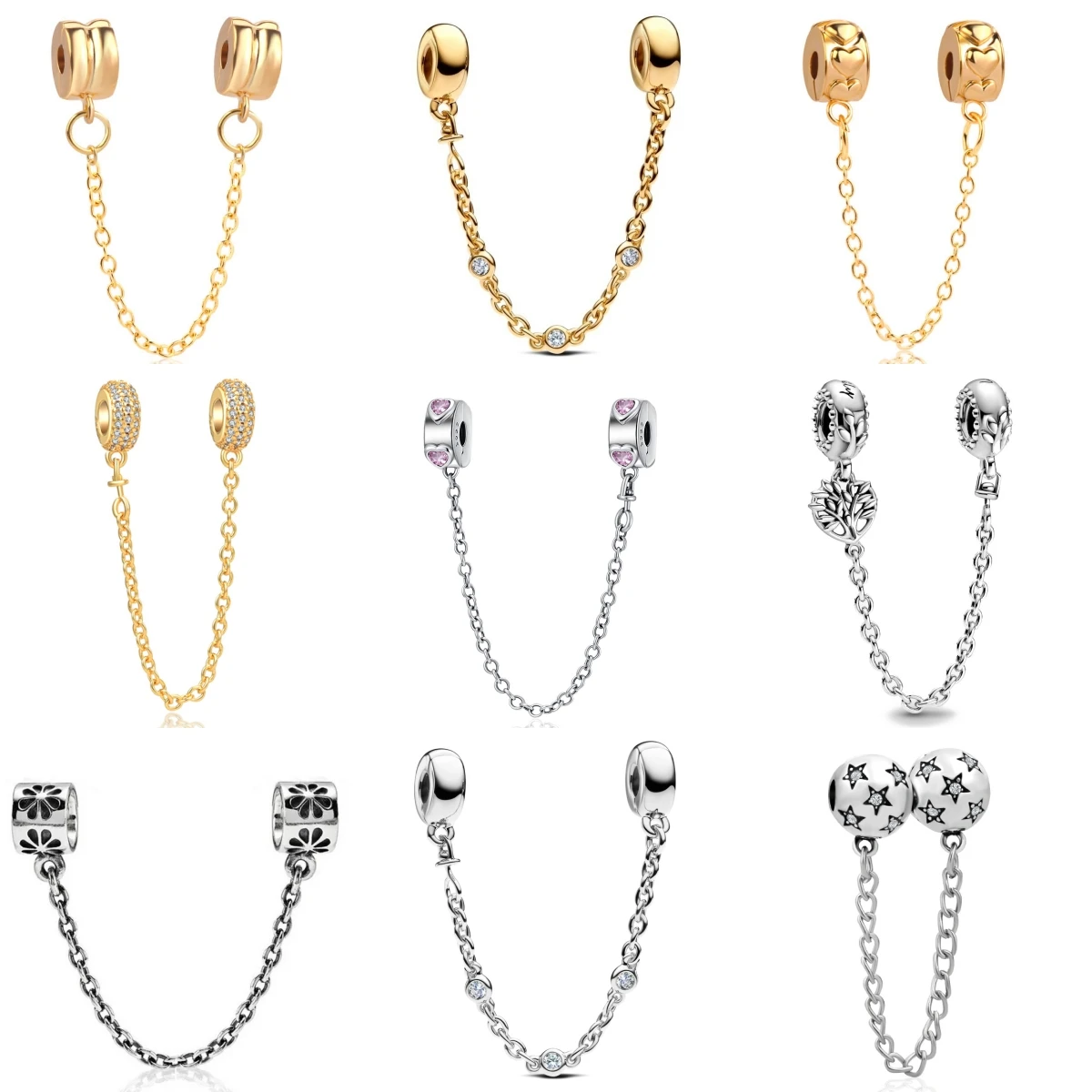 

Стерлингового серебра 925 пробы, семейное дерево, звезда, цветок, защитная цепочка, подвесные бусины, подходят для оригинального браслета, женские ювелирные изделия своими руками