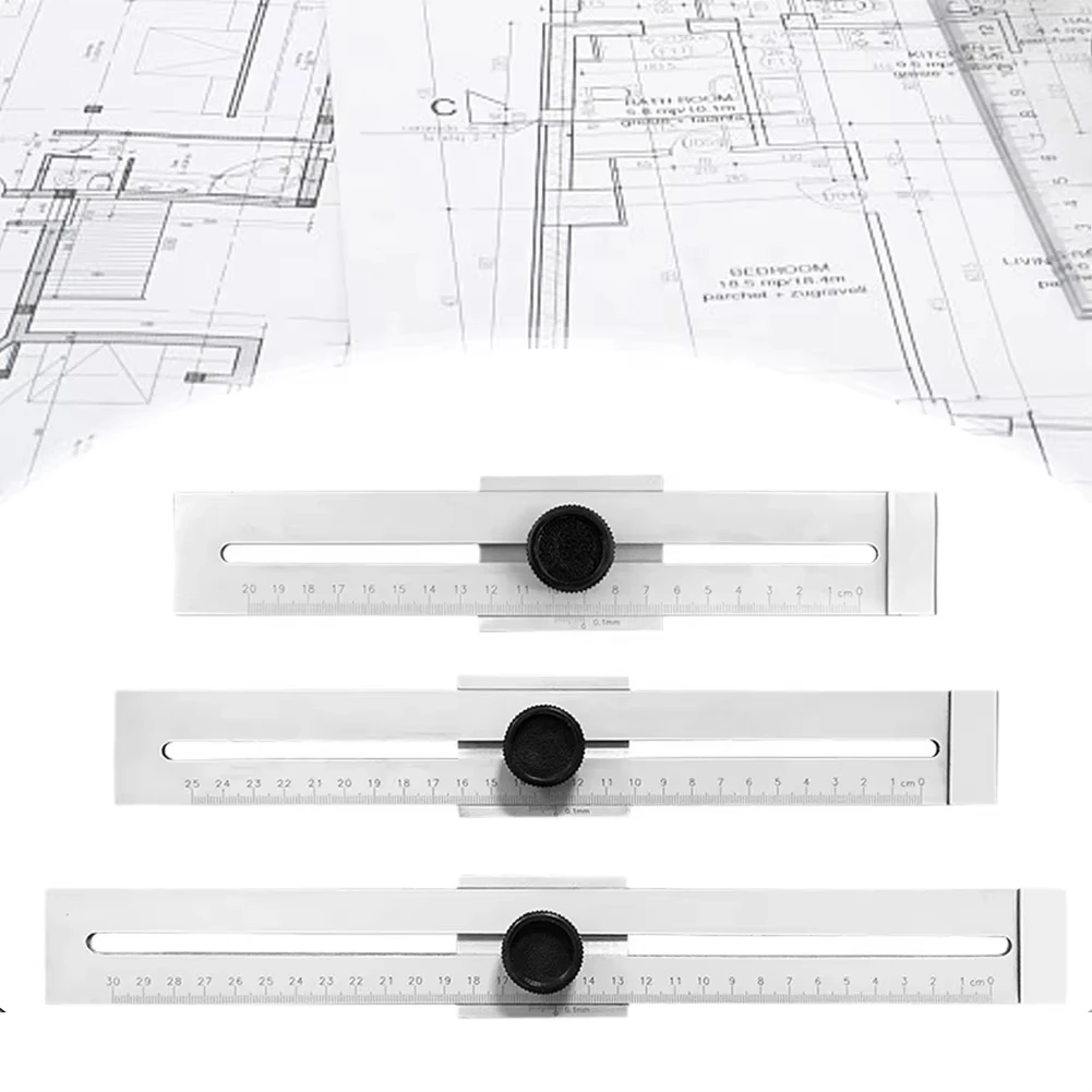 0-200/250/300mm Industrial Level Steel Marking Gauge Steel Marking Tools Layout Tools Marking Scriber Gage Marking Caliber