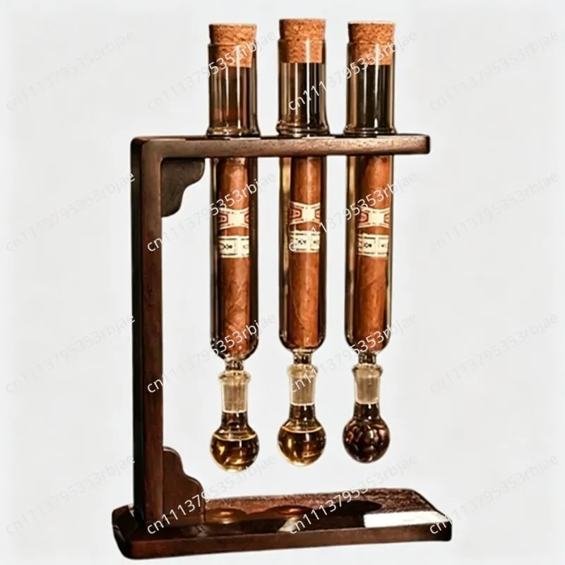 Cigar Tubes Humidor Sets With Cigar Flavor Infuser, Ball Base & Wooden Plug,cigar Incense Glass Tube Set, Chrismas Gifts