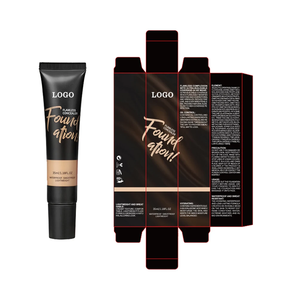 50 لون شعار مخصص الأساس السائل Privatae التسمية خرطوم BB المخفي السائبة Sweatproof طويلة الأمد السيطرة على النفط ماكياج نباتي